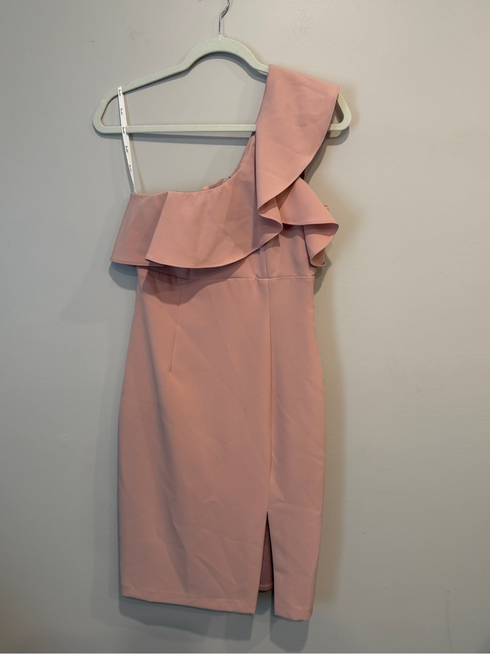 Bardot One Shoulder Ruffle Midi Cocktail Dress US 6 Pink - Picture 4 of 11
